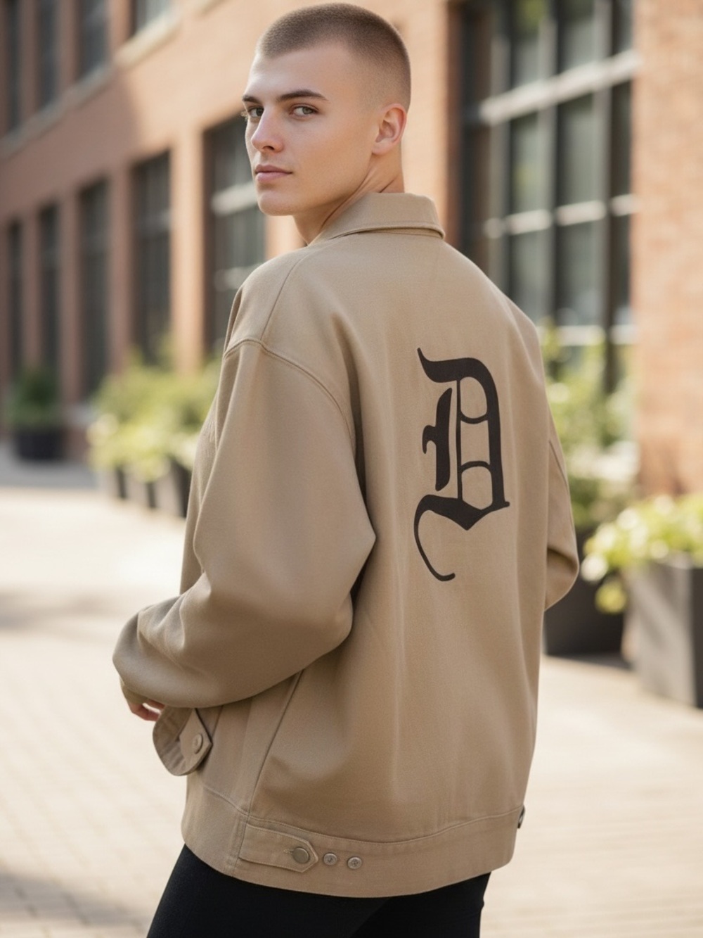 Detroit is the New Black Jacket with Black Script 'D' Back Graphic Unisex XL